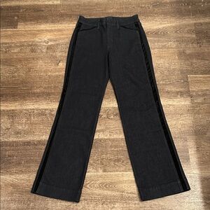 Dark Denim Flared Jeans with Side Stripes